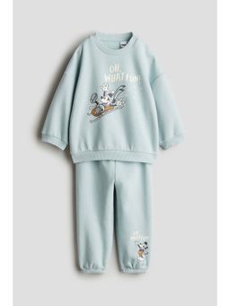 H&M - Boys Green 2-Piece Motif-Detail Set