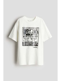 H&M - Boys White Printed T-Shirt