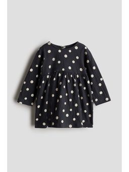 H&M - Girls Black Crinkled Jersey Dress