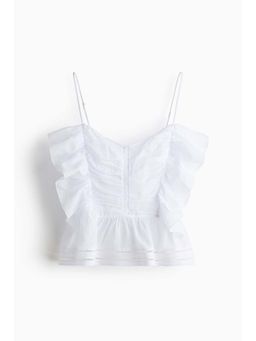 H&M - Women White Frill-Trimmed Strappy Top