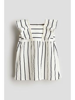H&M - Girls White Textured Jersey Dress