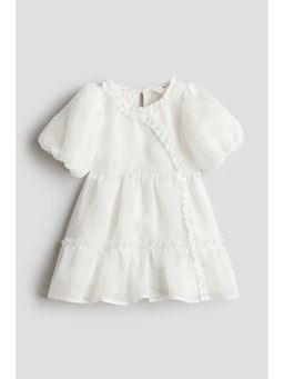 H&M - Girls White Flounce-Trimmed Dress