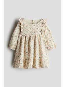 H&M - Girls Beige Long-Sleeved Dress