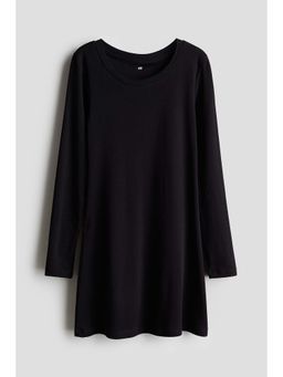 H&M - Girls Black Long-Sleeved Jersey Dress