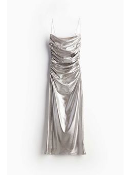 H&M - Women Silver Shimmering Metallic Jersey Dress