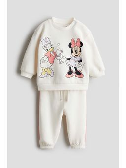 H&M - Girls White 2-Piece Motif-Detail Set