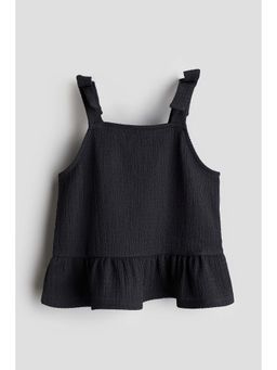 H&M - Girls Grey Bow-Detail Peplum Top