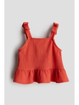 H&M - Girls Orange Bow-Detail Peplum Top