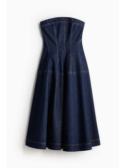 H&M - Women Blue Denim Bandeau Dress