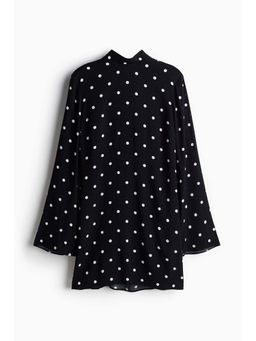 H&M - Women Black Tie-Detail Open-Back Dress