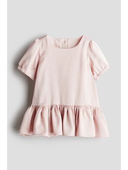H&M - Girls Pink Puff-Sleeved Dress