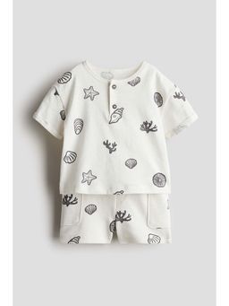 H&M - Boys White 2-Piece Cotton Jersey Set