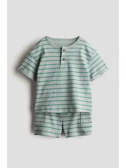 H&M - Boys Green 2-Piece Cotton Jersey Set