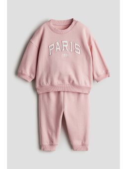 H&M - Kids Pink 2-Piece Text-Motif Set