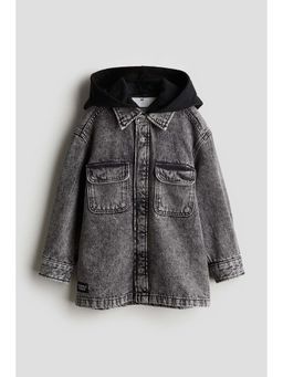 H&M - Boys Grey Hooded Denim Overshirt