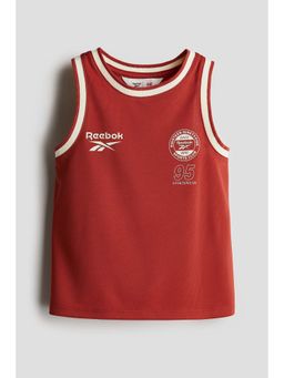 H&M - Boys Red Print-Motif Mesh Basketball Vest T-Shirt