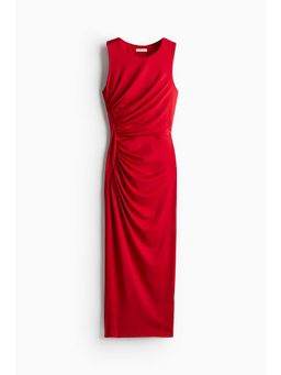 H&M - Women Red Draped Jersey Dress