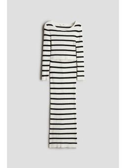 H&M - Girls White 2-Piece Rib-Knit Top And Skirt Set