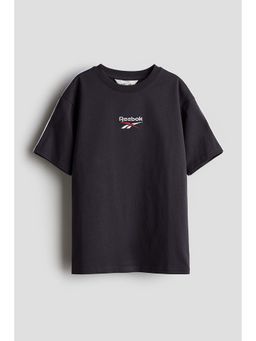 H&M - Boys Black Embroidered-Motif T-Shirt