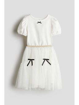 H&M - Girls White 2-Piece Top And Tulle Skirt Set