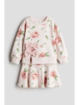 H&M - Girls Pink 2-Piece Top And Skirt Set