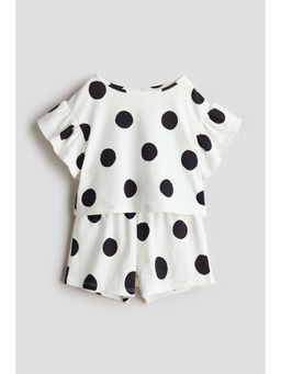 H&M - Girls White 2-Piece Top And Shorts Set