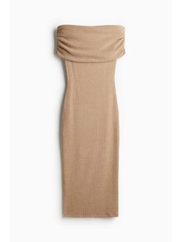 H&M - Women Beige Off-The-Shoulder Dress