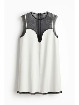 H&M - Women White Layered Crepe Satin Dress