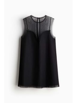 H&M - Women Black Layered Crepe Satin Dress