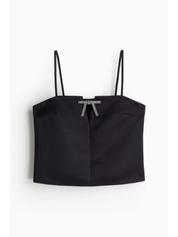 H&M - Women Black Bow-Detail Strappy Top