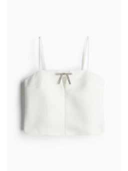 H&M - Women White Bow-Detail Strappy Top