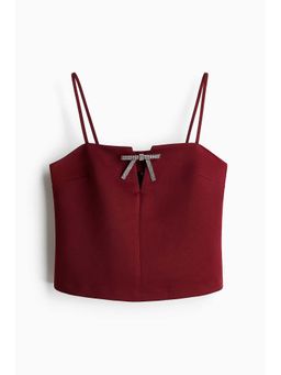 H&M - Women Red Bow-Detail Strappy Top