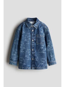 H&M - Boys Blue Patterned Denim Overshirt