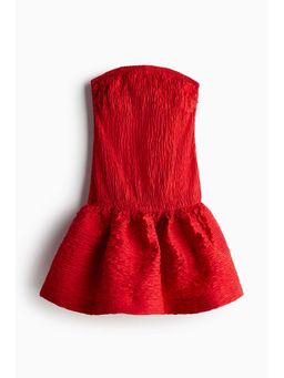 H&M - Women Red Smocked Bandeau Dress