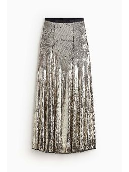 H&M - Women Silver Sequined Maxi Skirt