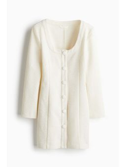 H&M - Women White Textured-Weave Dress