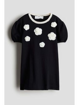 H&M - Girls Black Fine-Knit Dress