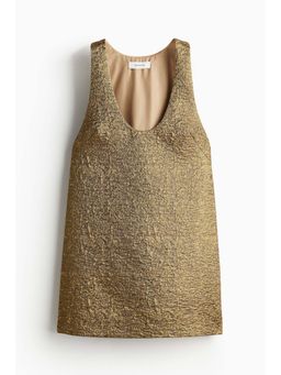 H&M - Women Gold Shimmering Jacquard-Weave Dress