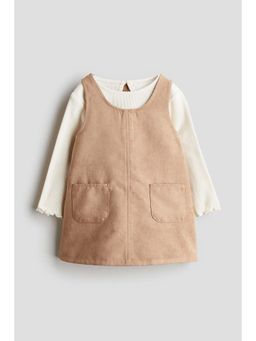 H&M - Girls Beige 2-Piece Top And Dress Set