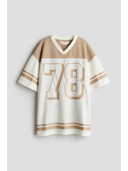 H&M - Boys Beige Printed Hockey T-Shirt
