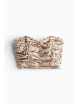 H&M - Women Beige Satin Bustier Top