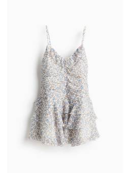 H&M - Women White Tiered-Skirt Chiffon Dress