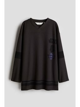 H&M - Boys Black Oversized Mesh T-Shirt