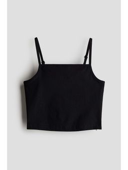 H&M - Girls Black Bow-Detail Strappy Top