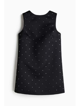 H&M - Women Black Rhinestone-Embellished Mini Dress