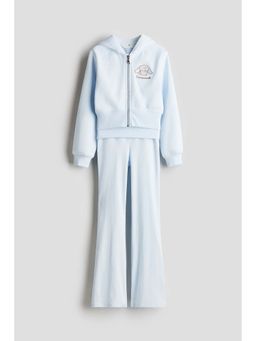 H&M - Girls Blue 2-Piece Embroidery-Detail Set