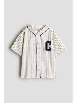 H&M - Boys White Appliqued Baseball Shirt