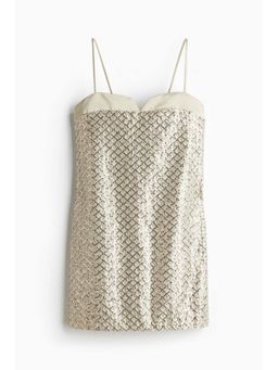 H&M - Women Beige Embellished Strappy Dress