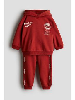 H&M - Kids Red 2-Piece Printed Sweatshirt Set