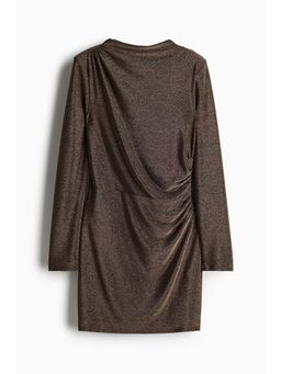 H&M - Women Beige Shoulder-Pad Mini Dress